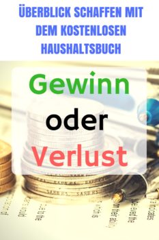 Mit dem kostenlosen Haushaltsbuch den monatlichen Gewinn oder Verlust ermitteln. So einfach gehts.