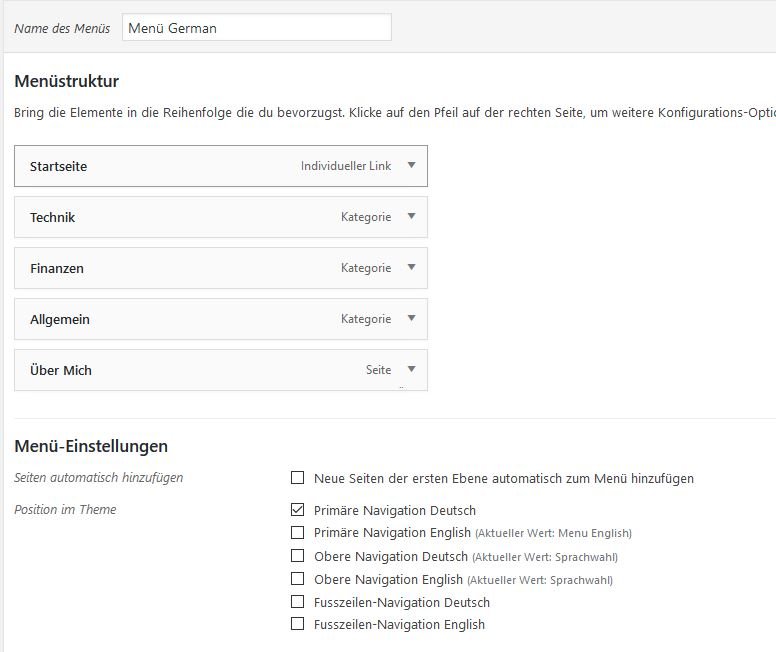 PolyLang menu deutsch