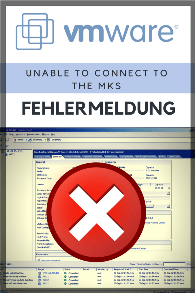 VMware Unable to connect to the MKS Fehler titelbild
