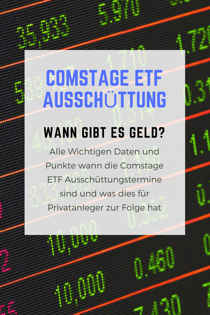 Wann sind die Ausschüttungstermine der Comstage ETFs und wo geht das Geld hin?