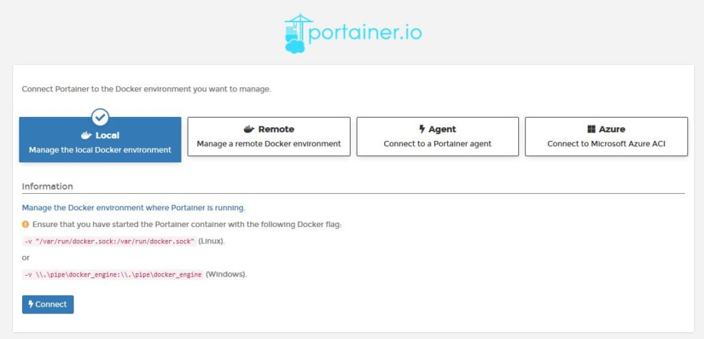 portainer.io docker einrichtung als local vm