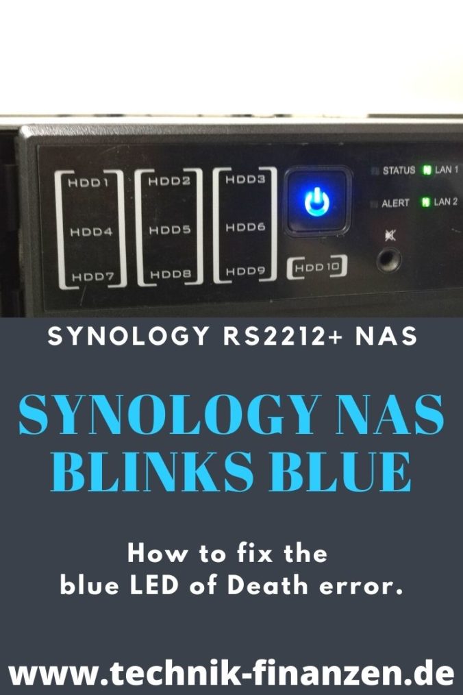 synology nas blinks blue led error