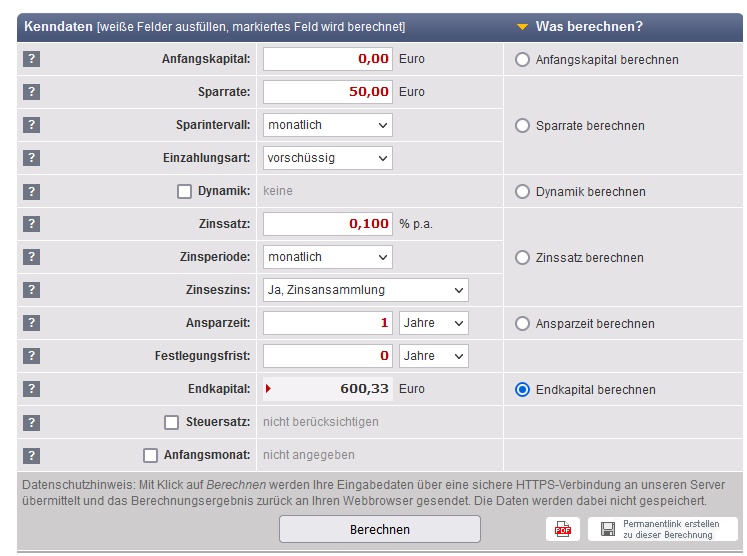 Tagesgeld Sparplan mit geringen Einkommen